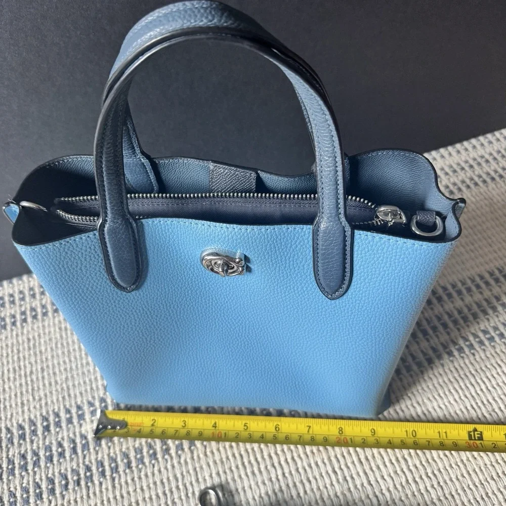 NWT COACH Willow 24 Tote Pool Multi Blue Silver Tone Hardware Leather C8561